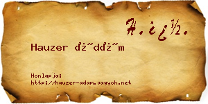 Hauzer Ádám névjegykártya
