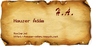 Hauzer Ádám névjegykártya